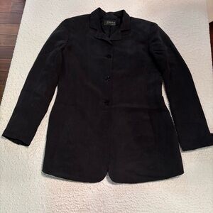 Dana Buchman|LinenSilk Blend|Black Blazer|Classic Minimalist|BusinessCasual|Sz 8